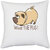 UDNAG White Polyester 'Pug | What the pug !' Pillow Cover [16 Inch X 16 Inch]