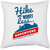 UDNAG White Polyester 'Mountain Climbing' Pillow Cover [16 Inch X 16 Inch]