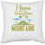 UDNAG White Polyester 'Mountains' Pillow Cover [16 Inch X 16 Inch]