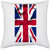 UDNAG White Polyester 'Flag | Union Jack UK' Pillow Cover [16 Inch X 16 Inch]