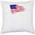 UDNAG White Polyester 'Flag | American Flag illustration' Pillow Cover [16 Inch X 16 Inch]