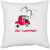 UDNAG White Polyester 'Couple | Just Married couple on red scooter' Pillow Cover [16 Inch X 16 Inch]