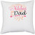 UDNAG White Polyester 'Father | Kitchen dad' Pillow Cover [16 Inch X 16 Inch]