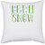 UDNAG White Polyester 'Snow | let snow' Pillow Cover [16 Inch X 16 Inch]