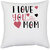 UDNAG White Polyester 'Mother | I love you mom' Pillow Cover [16 Inch X 16 Inch]