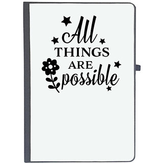 UDNAG Ruled Notebook Diary 'Possible | All things are possible II', [A5 80Pages 80GSM]