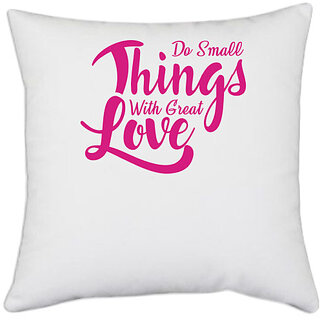 UDNAG White Polyester 'Nurse | Things with great love' Pillow Cover [16 Inch X 16 Inch]