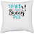 UDNAG White Polyester 'shark your bunny tail' Pillow Cover [16 Inch X 16 Inch]