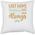 UDNAG White Polyester 'Hungry | LAST NAME HUNGRY FIRST NAME ALWAYS,' Pillow Cover [16 Inch X 16 Inch]