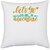 UDNAG White Polyester 'Adventure | Let's go on the adventure' Pillow Cover [16 Inch X 16 Inch]