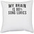 UDNAG White Polyester 'Music | MY BARAIN IS' Pillow Cover [16 Inch X 16 Inch]