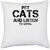 UDNAG White Polyester 'Cat | PET CATS AND LISTEN TO METAL-2' Pillow Cover [16 Inch X 16 Inch]