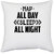 UDNAG White Polyester 'Sleep | nap all day sleep all night' Pillow Cover [16 Inch X 16 Inch]