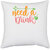 UDNAG White Polyester 'Drink | need a drink' Pillow Cover [16 Inch X 16 Inch]