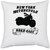UDNAG White Polyester 'Rider | New york' Pillow Cover [16 Inch X 16 Inch]