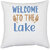 UDNAG White Polyester 'Lake | Well to the' Pillow Cover [16 Inch X 16 Inch]