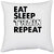 UDNAG White Polyester 'Train, gym | eat sleep train repeat 2' Pillow Cover [16 Inch X 16 Inch]