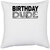 UDNAG White Polyester 'Birthday | birthday dude' Pillow Cover [16 Inch X 16 Inch]
