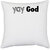 UDNAG White Polyester '| yay ..' Pillow Cover [16 Inch X 16 Inch]