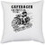UDNAG White Polyester 'Rider | Cafe racer' Pillow Cover [16 Inch X 16 Inch]