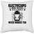 UDNAG White Polyester 'Electrician | Electrician were' Pillow Cover [16 Inch X 16 Inch]