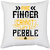 UDNAG White Polyester 'Pebble | One finger cannot lift a pebble' Pillow Cover [16 Inch X 16 Inch]