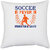 UDNAG White Polyester 'Football | Soccer fever' Pillow Cover [16 Inch X 16 Inch]