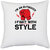 UDNAG White Polyester 'Boxing | I'm an' Pillow Cover [16 Inch X 16 Inch]