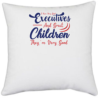 UDNAG White Polyester 'Children | Donalt Trump' Pillow Cover [16 Inch X 16 Inch]