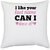 UDNAG White Polyester 'Couple | I like your last name. Can I have it' Pillow Cover [16 Inch X 16 Inch]