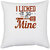 UDNAG White Polyester 'Cooking | i licked it so its mine' Pillow Cover [16 Inch X 16 Inch]