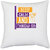 UDNAG White Polyester 'Mardi Gras | Keep calm and throw on' Pillow Cover [16 Inch X 16 Inch]