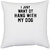 UDNAG White Polyester 'Dog | I just want to hang with my dog' Pillow Cover [16 Inch X 16 Inch]