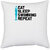 UDNAG White Polyester 'Swimming | Eat sleep swaimming repeat' Pillow Cover [16 Inch X 16 Inch]