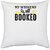 UDNAG White Polyester 'Travelling | My weekend is all booked' Pillow Cover [16 Inch X 16 Inch]