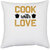 UDNAG White Polyester 'Cooking | Cook with love' Pillow Cover [16 Inch X 16 Inch]