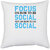UDNAG White Polyester 'Social | Focus on how to be social' Pillow Cover [16 Inch X 16 Inch]