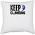 UDNAG White Polyester 'Climbing | Keep climbing' Pillow Cover [16 Inch X 16 Inch]