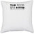UDNAG White Polyester 'Husband | world is okayest husband,f' Pillow Cover [16 Inch X 16 Inch]