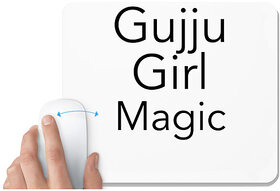 UDNAG White Mousepad 'Gujrati | Gujju girl magic' for Computer / PC / Laptop [230 x 200 x 5mm]