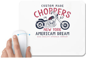 UDNAG White Mousepad 'Choppers Bike | Custom Made Choppers American Dream' for Computer / PC / Laptop [230 x 200 x 5mm]