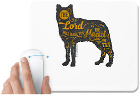 UDNAG White Mousepad 'Lord | The lord will make you the head not the tail' for Computer / PC / Laptop [230 x 200 x 5mm]