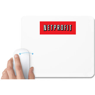 UDNAG White Mousepad 'Profit | Netprofit' for Computer / PC / Laptop [230 x 200 x 5mm]