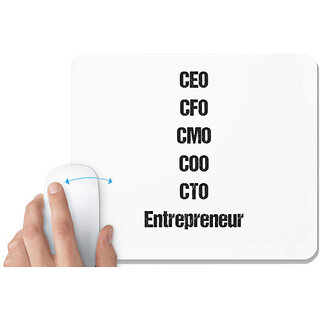 UDNAG White Mousepad 'Corporate Titles | CEO CFO CMO COO CTO' for Computer / PC / Laptop [230 x 200 x 5mm]