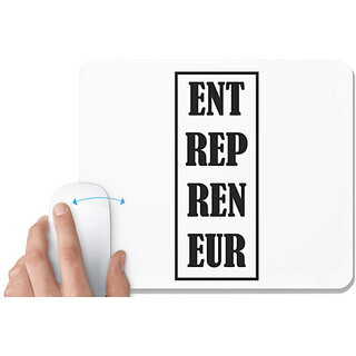 UDNAG White Mousepad 'Entrepreneur | ENT REP REN EUR | Entrepreneur' for Computer / PC / Laptop [230 x 200 x 5mm]