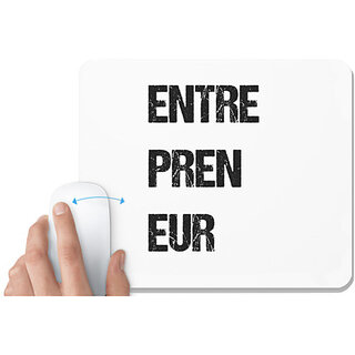 UDNAG White Mousepad 'Entrepreneur | ENTRE PREN EUR' for Computer / PC / Laptop [230 x 200 x 5mm]