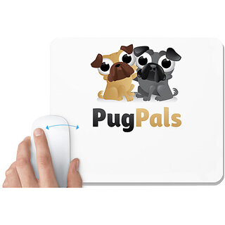 UDNAG White Mousepad 'Pugs | Pugpals' for Computer / PC / Laptop [230 x 200 x 5mm]