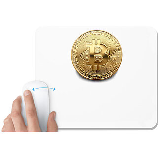 UDNAG White Mousepad 'Cryptocurrency | Bitcoin' for Computer / PC / Laptop [230 x 200 x 5mm]