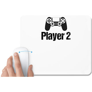 UDNAG White Mousepad 'Player | Player 2' for Computer / PC / Laptop [230 x 200 x 5mm]