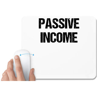 UDNAG White Mousepad 'Passive Income' for Computer / PC / Laptop [230 x 200 x 5mm]